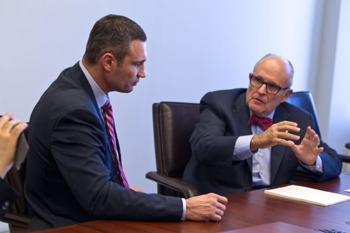 April, 2015 Vitali Klitschko held a meeting with ex-mayor of New York Rudolph Giuliani
